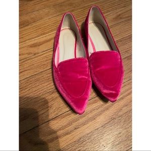 Forever21 velvet hot pink flats. Size 6